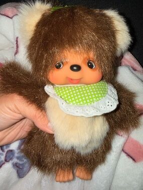 Monchhichi Racoon and Friends green bib